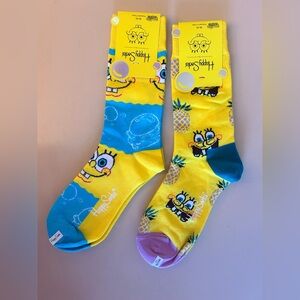 Happy Socks Sponge Bob Square Pants 2 Pack